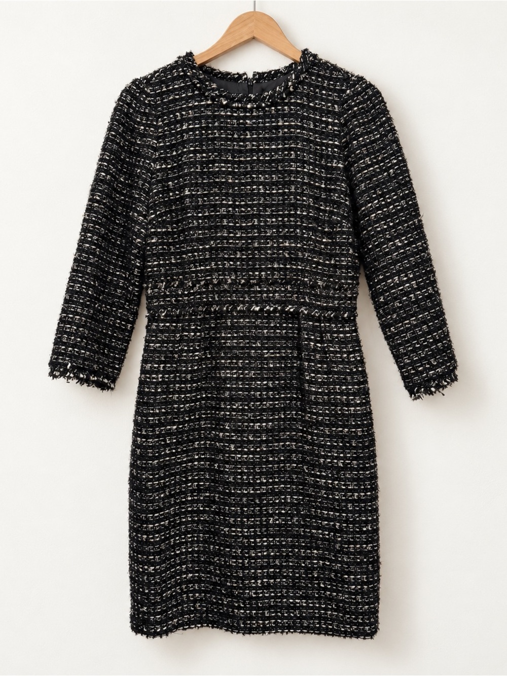 J.Crew Collection Metallic Tweed Fringe Sheath Dress Size 8